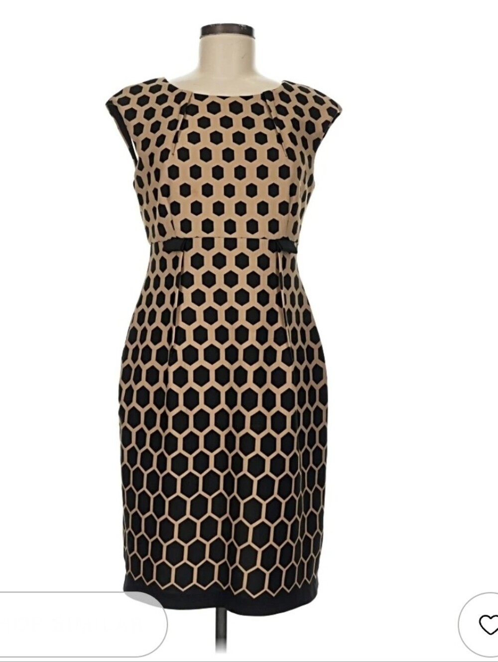 Cap-Sleeve Purple & Tan Geometric Midi Dress - Size 12